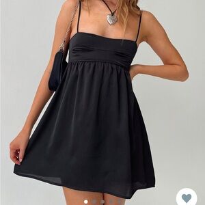 NWT Princess Polly ‘Ortega Mini Dress Black Lower Impact’